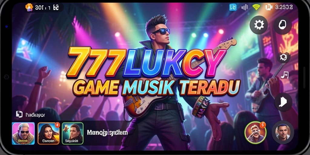 Gameplay 777LUKCY yang menampilkan interaksi musik yang seru.