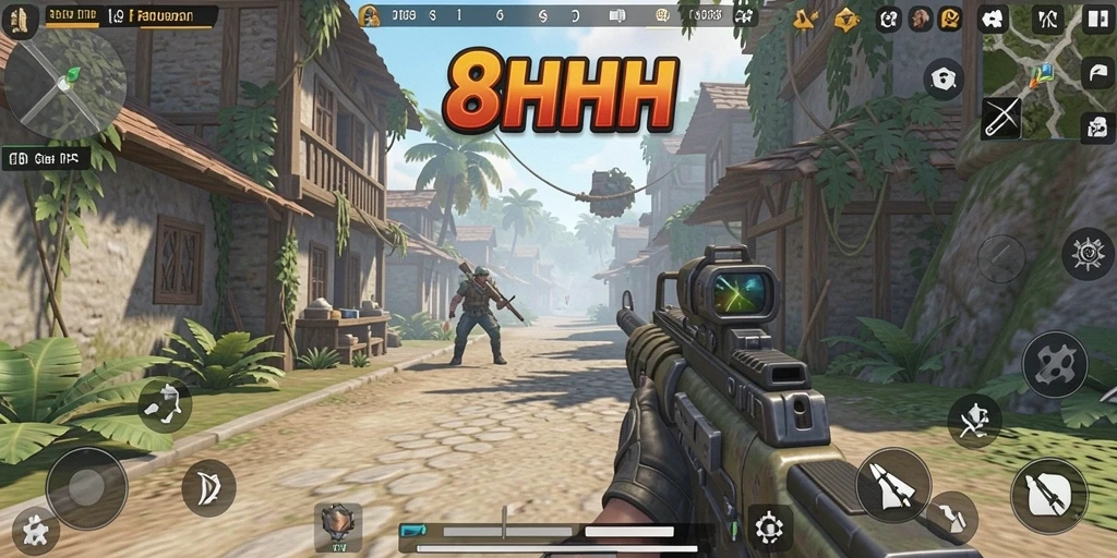 Screenshot gameplay menampilkan aksi seru dan intens dalam game TPS.