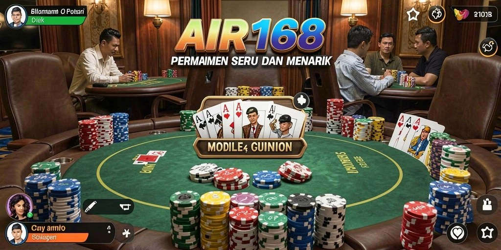 Screenshot menunjukkan gameplay Poker yang mendebarkan di AIR168.