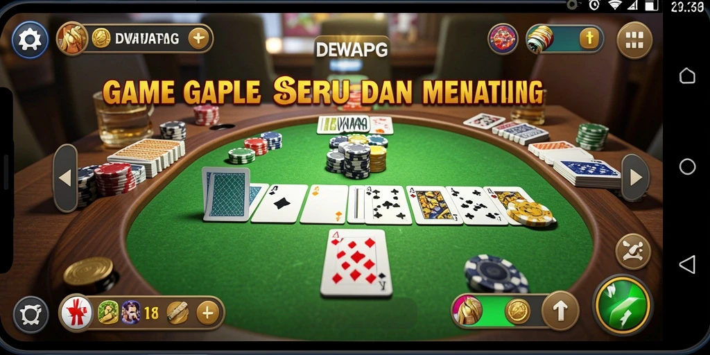 Tampilan gameplay yang seru di DEWAPG menunjukkan strategi Gaple.