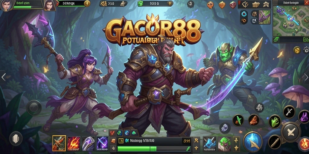 Tampilan gameplay GACOR88 menampilkan aksi seru dalam dunia MMORPG.