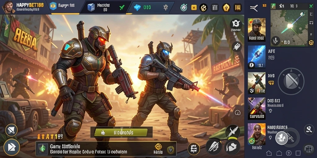 Menampilkan gameplay intens dan seru di <strong>HAPPYBET188</strong> Battle Royale.