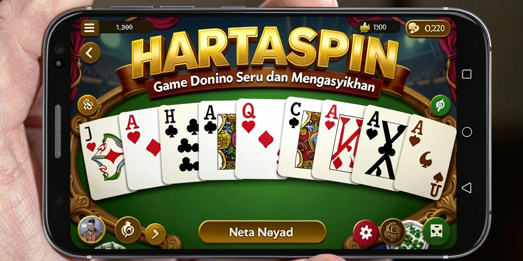 Tampilan gameplay HARTASPIN dengan antarmuka yang menarik dan gameplay seru.