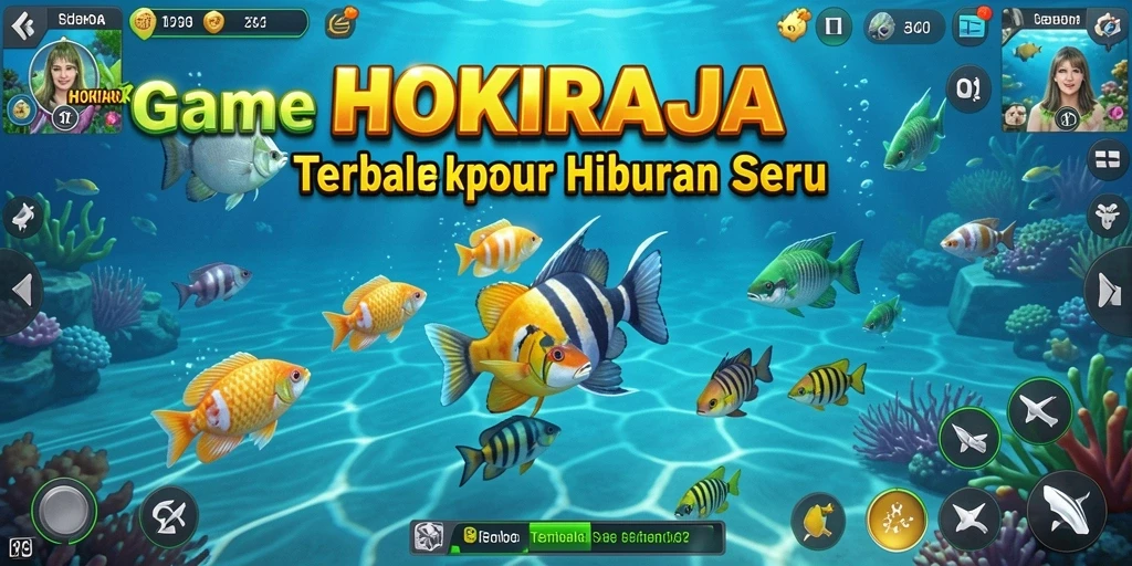 Screenshot HOKIRAJA menampilkan keseruan gameplay Tembak Ikan.