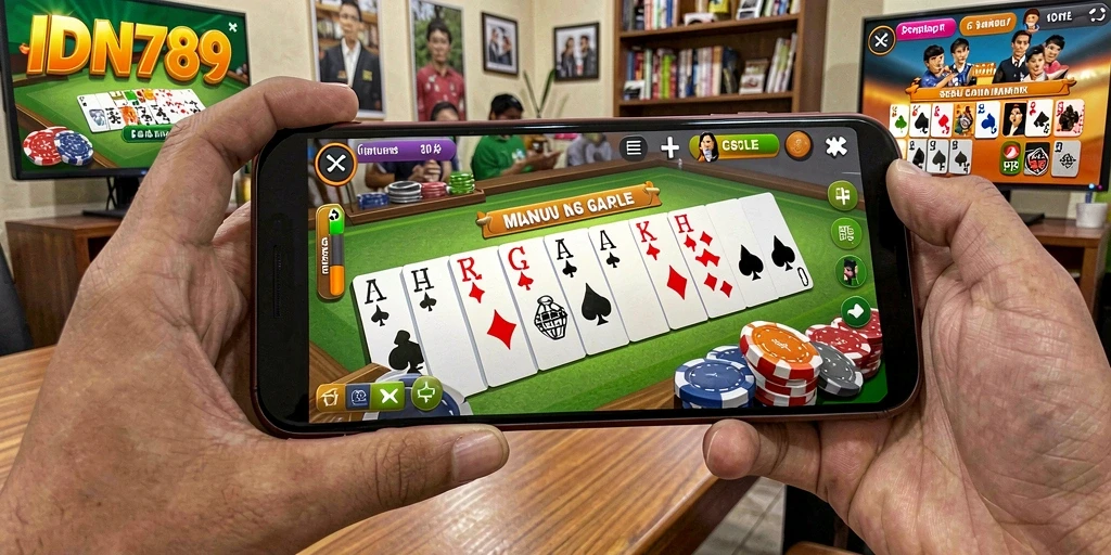 Screenshot gameplay IDN789 yang menampilkan suasana seru permainan Gaple.