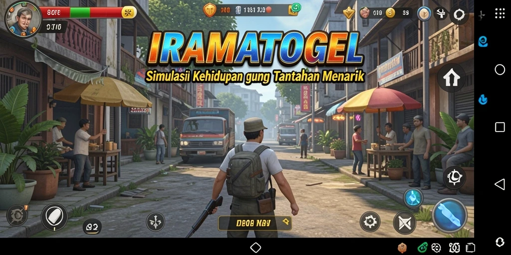 Tampilan gameplay menarik IRAMATOGEL dengan elemen simulasi kehidupan.