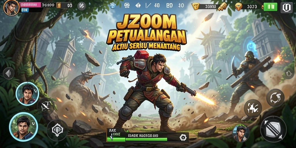 Tangkapan layar J200M menampilkan aksi mendebarkan dalam permainan.