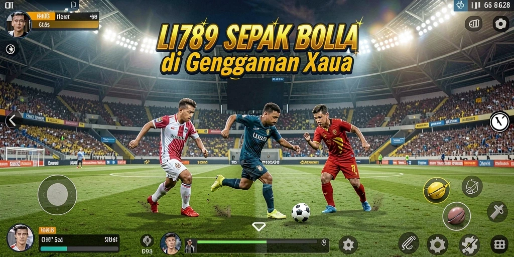 Tangkapan layar utama LI789 menampilkan aksi seru di lapangan sepak bola.