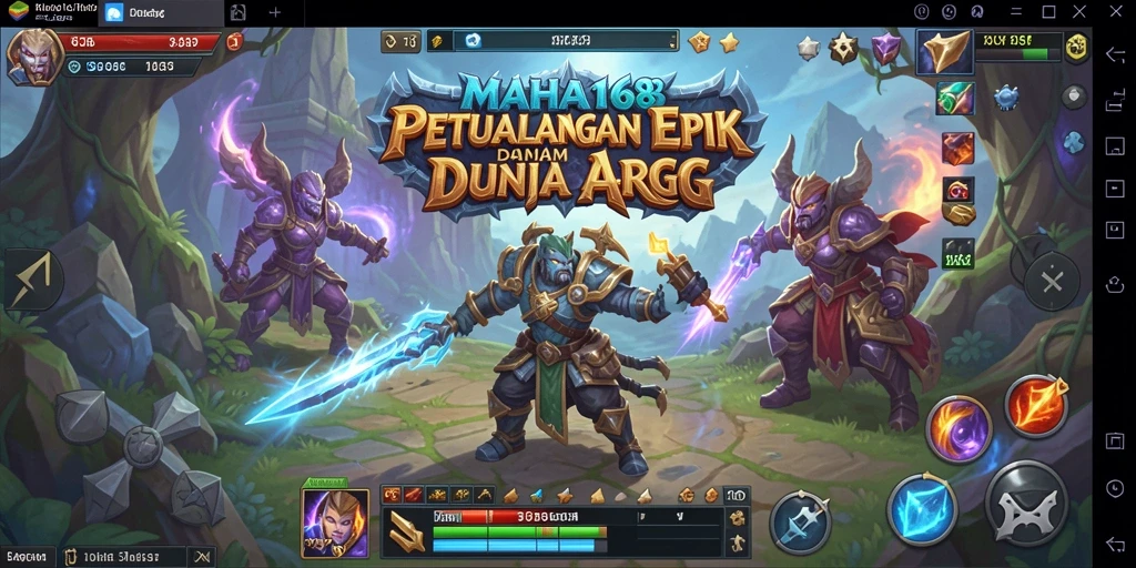 Screenshot menunjukkan aksi pertempuran epik dalam permainan ARPG.