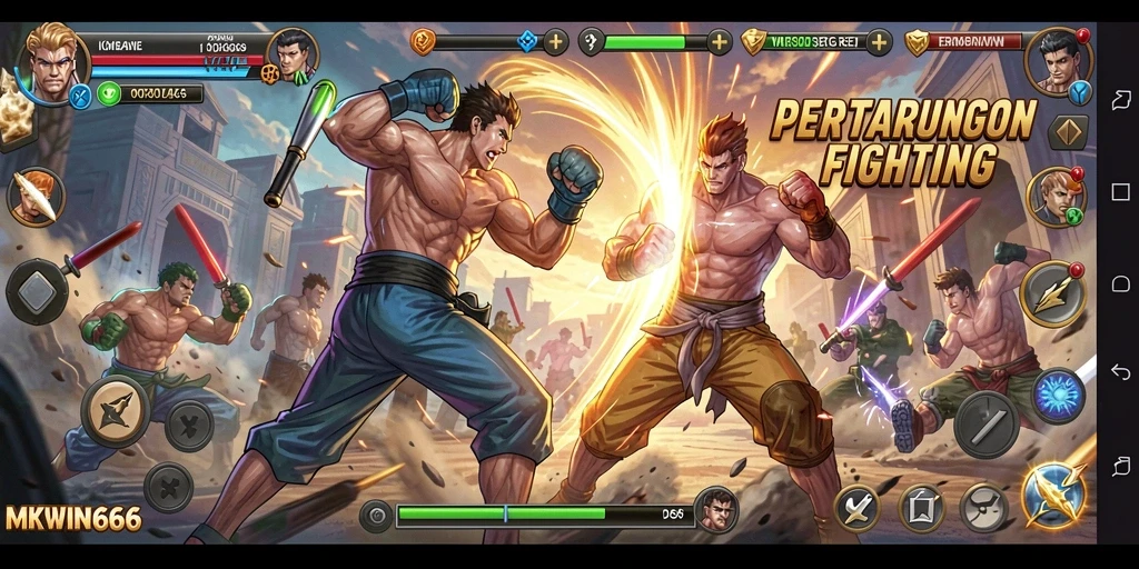 Menampilkan gameplay seru dan pertarungan mendebarkan di MKWIN666.