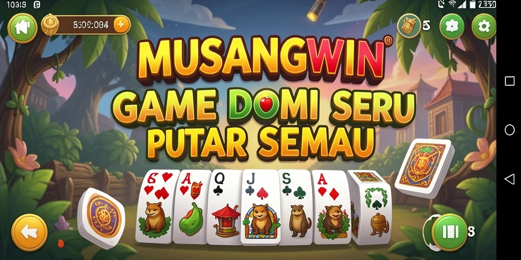 Screenshot gameplay MUSANGWIN menampilkan serunya bermain Domino.