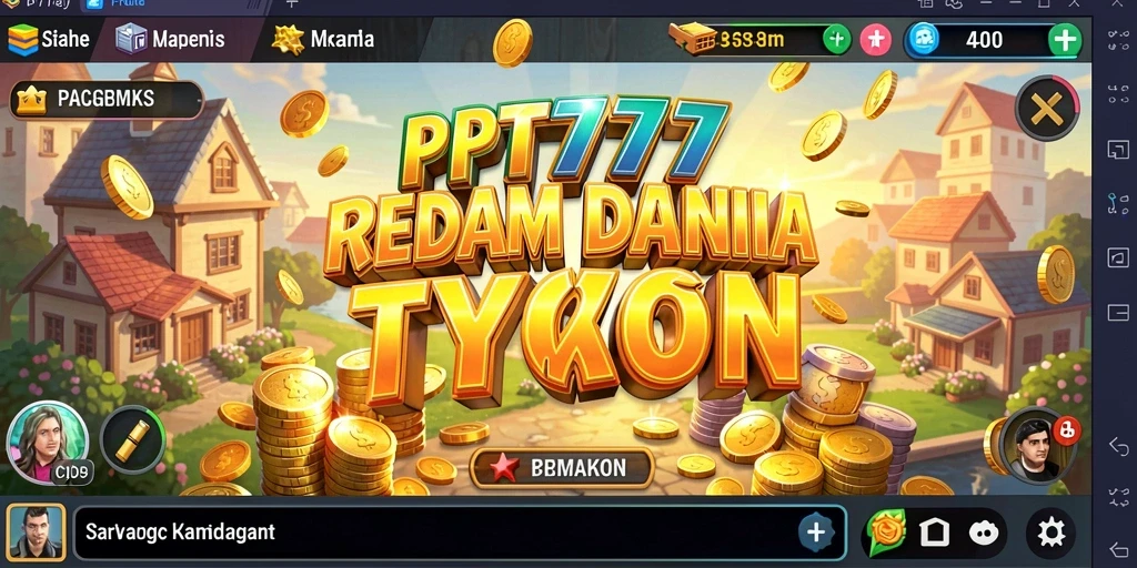 Tangkapan layar utama PT777 menampilkan gameplay dinamis di dunia Tycoon.