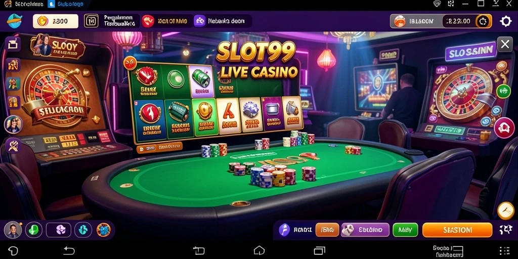 Tampilan gameplay SLOT99 yang menarik dan interaktif di Live Casino.