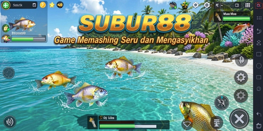 Tampilan gameplay SUBUR88 dengan aksi memancing yang seru.