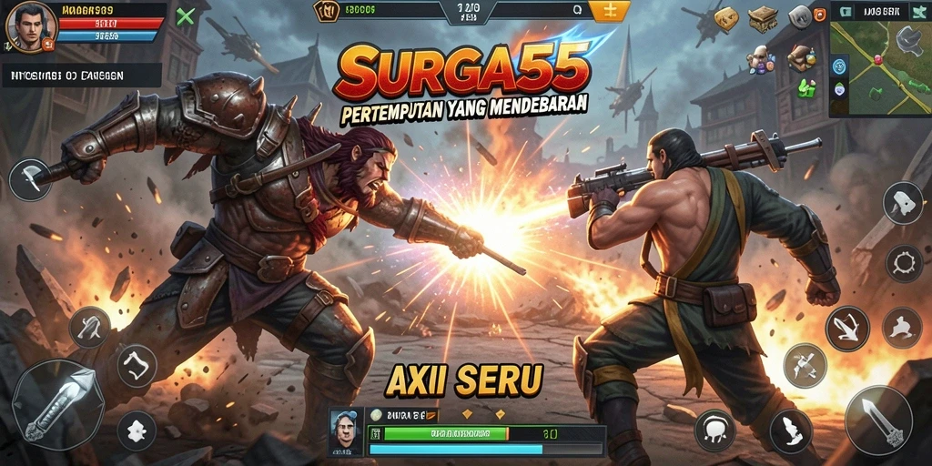 Tangkapan layar SURGA55 menunjukkan aksi pertempuran epik yang mendebarkan.