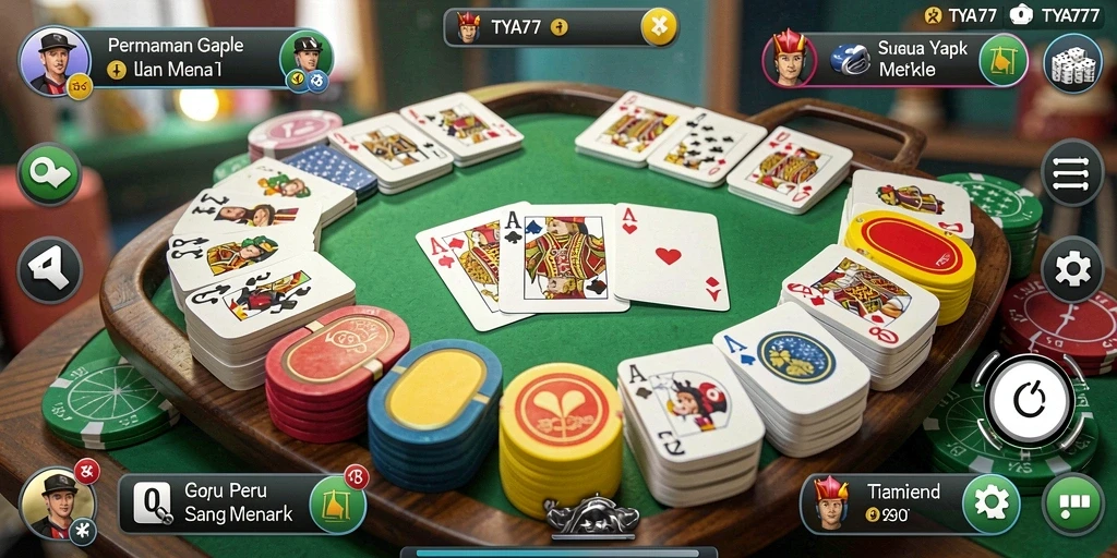Tampilan gameplay Gaple yang menarik dan interaktif di TYA777.