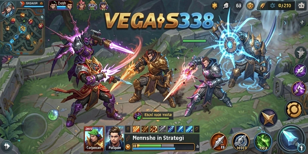 Tampilan gameplay strategis dan penuh aksi di VEGAS338.