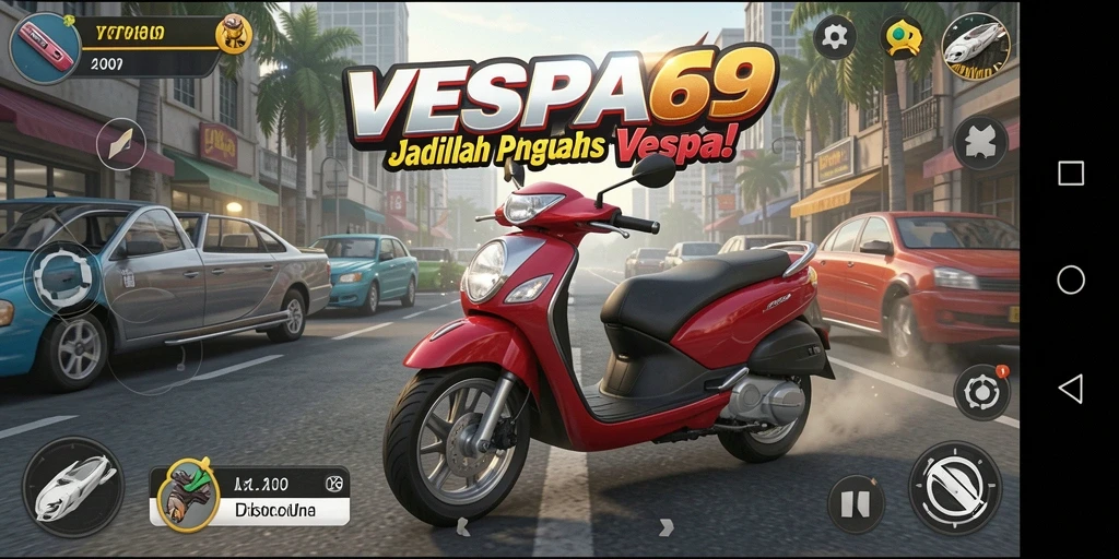Tampilan gameplay VESPA69 yang menantang dan penuh strategi.